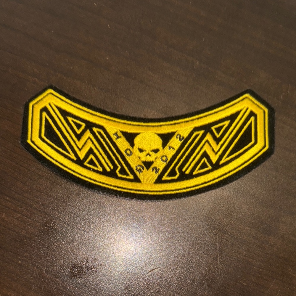 2012 HOG Yellow and Black Skull Patch